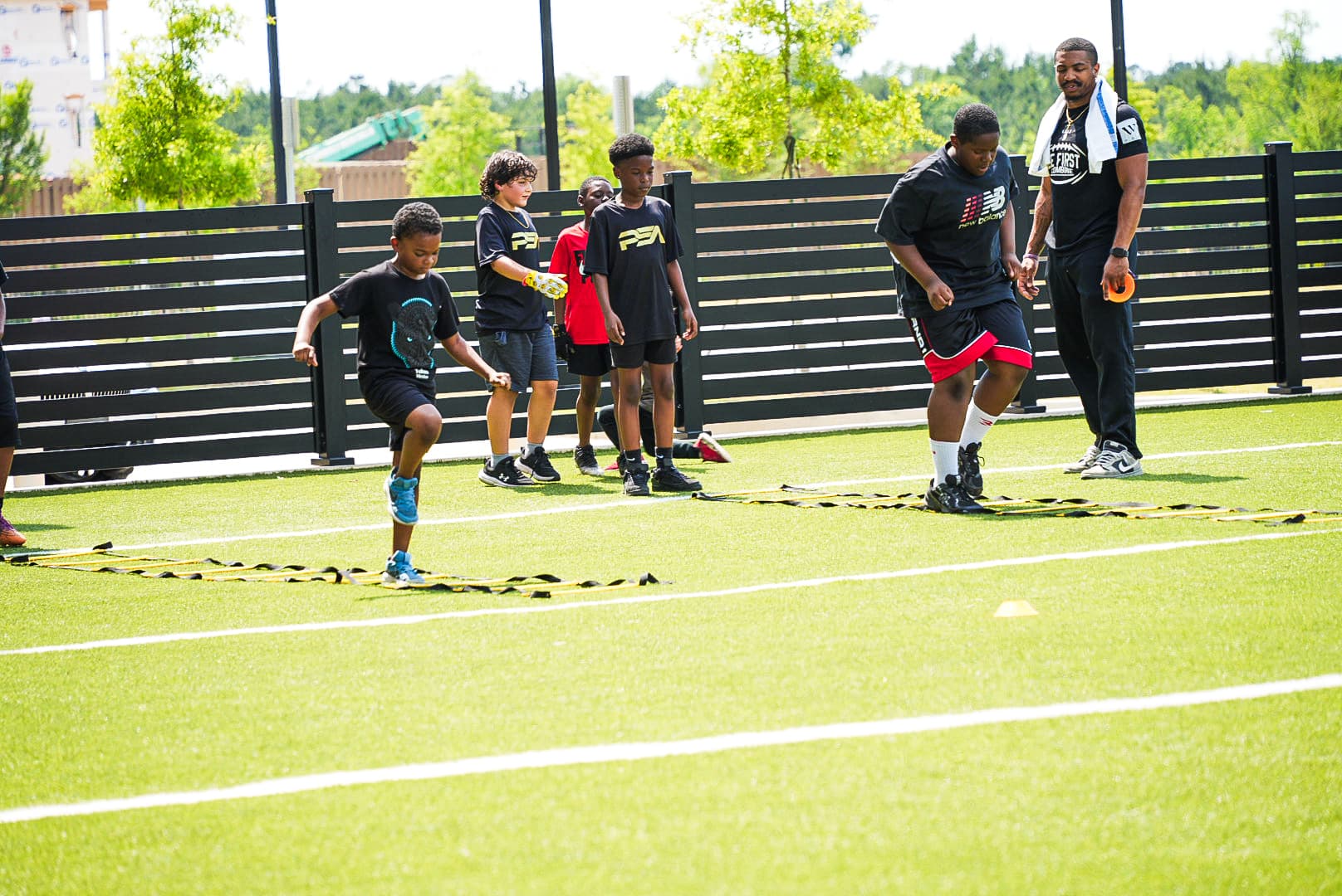 PSA coaches and athletes at practice
