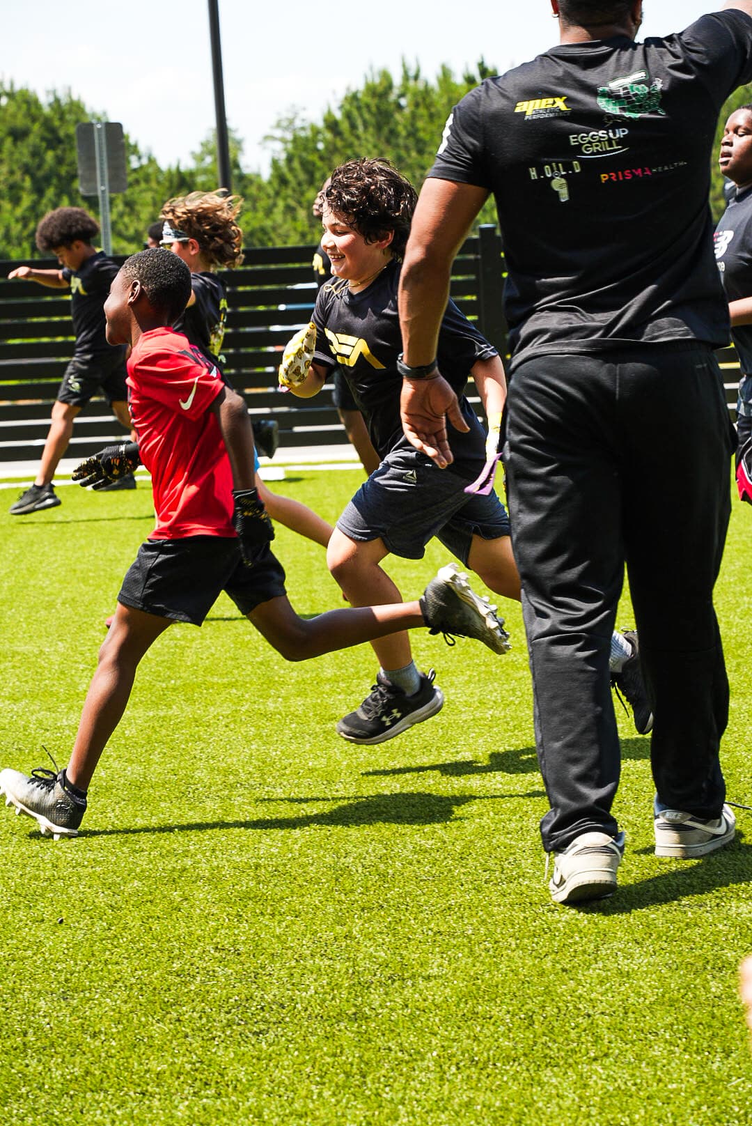 PSA athletes training on the field